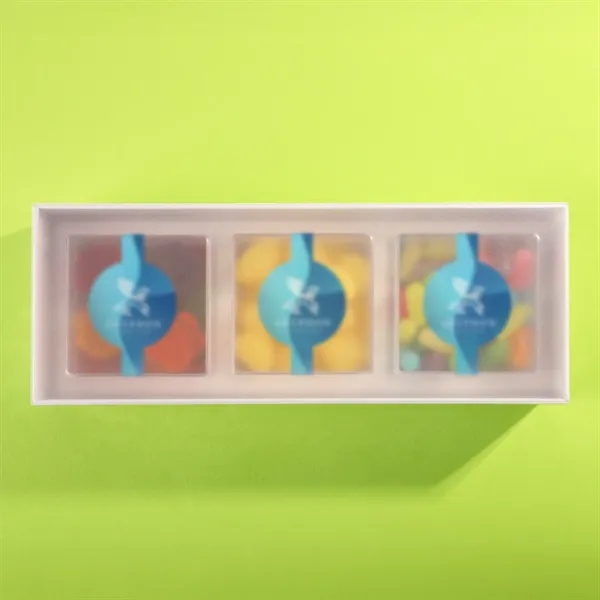 Three clear cubes filled with candy and packaged in a gift... from ASI 61966 HPG / SugarSpot