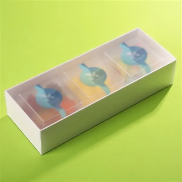 Three clear cubes filled with candy and packaged in a gift... from ASI 61966 HPG / SugarSpot