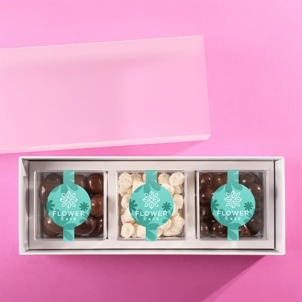 Three clear cubes filled with premium candy and packaged in a... from ASI 61966 HPG / SugarSpot