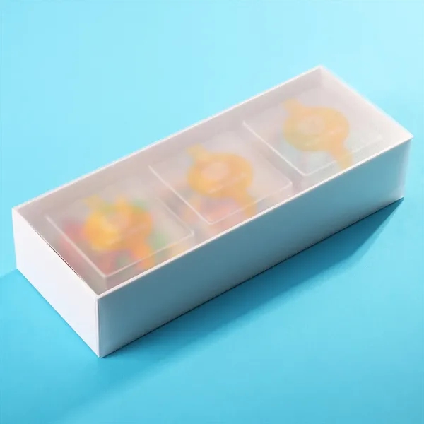 Three clear cubes filled with deluxe candy and packaged in a... from ASI 61966 HPG / SugarSpot