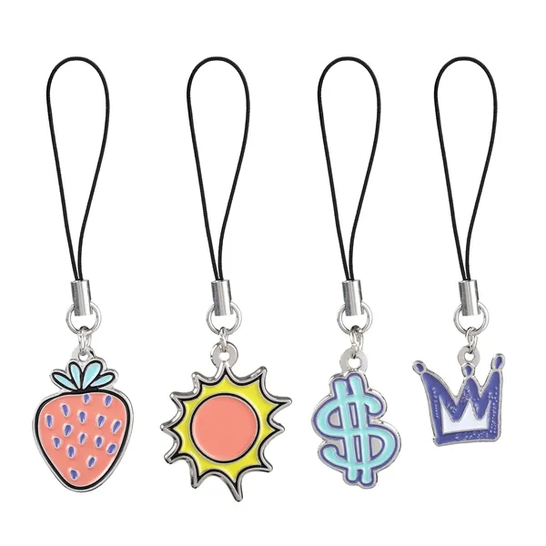 Custom cut diestruck phone charm attaches via a string to devices,... from ASI 61966 HPG / BCG Creations HPG Gold