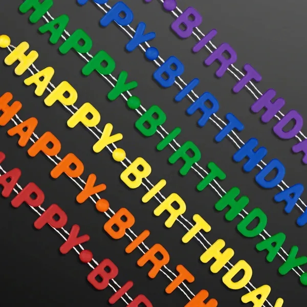 Assorted Happy Birthday Party Beads Necklaces... from ASI 34194 ALightPromos