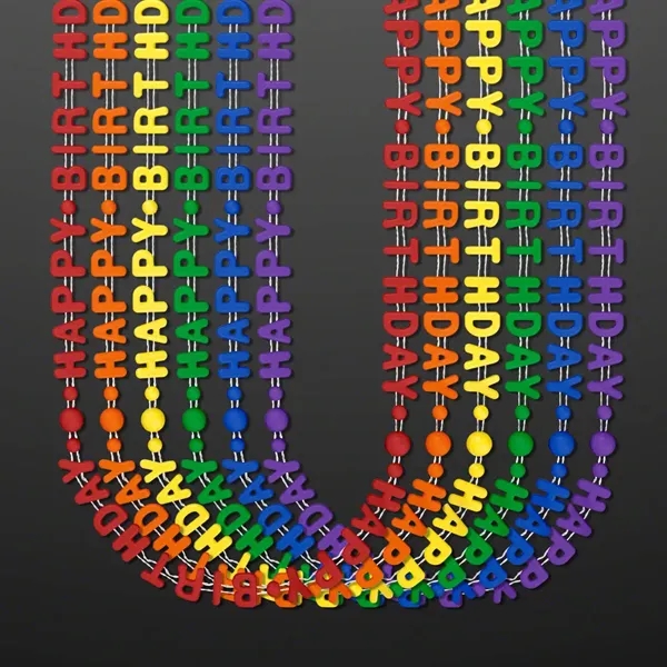 Assorted Happy Birthday Party Beads Necklaces... from ASI 34194 ALightPromos