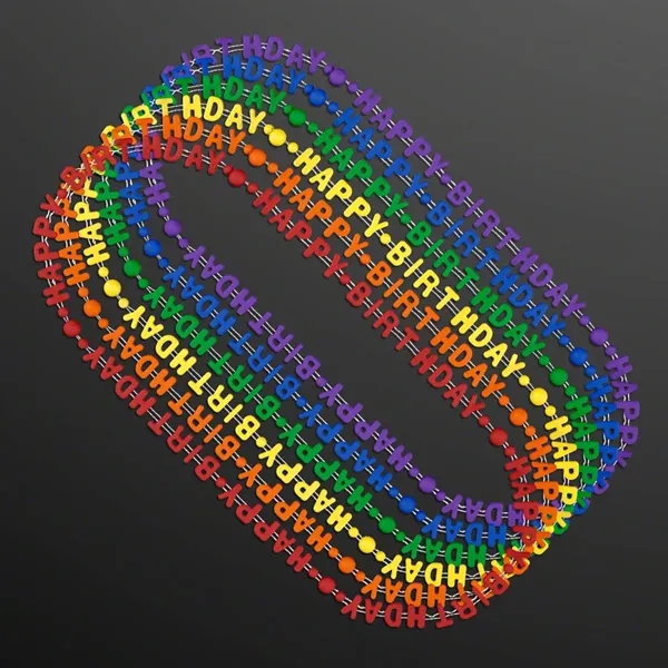 Assorted Happy Birthday Party Beads Necklaces... from ASI 34194 ALightPromos