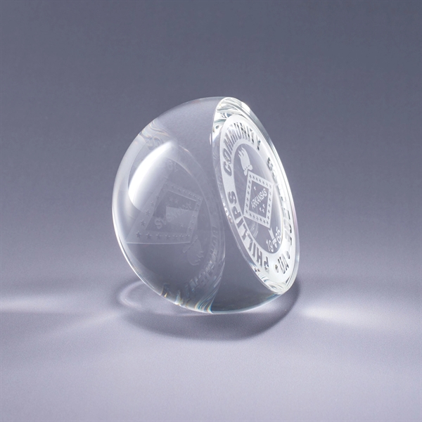 3.25" x 3" x 3" heavy optic crystal paperweight that includes... from ASI 62985 J. Charles