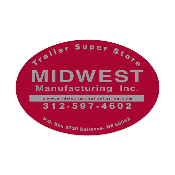 Extended life white vinyl square corner custom decal.... from ASI 56950 Gill Studios Inc / Gill-Line®