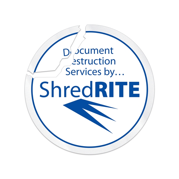 Clear destructible acrylic adhesive face security die cut shape permanent adhesive... from ASI 56950 Gill Studios Inc / Gill-Line®