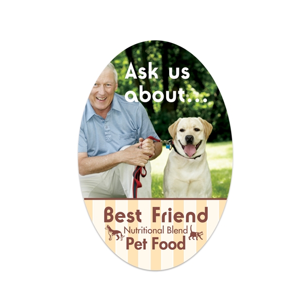 Full color permanent adhesive poly double face window die cut custom... from ASI 56950 Gill Studios Inc / Gill-Line®