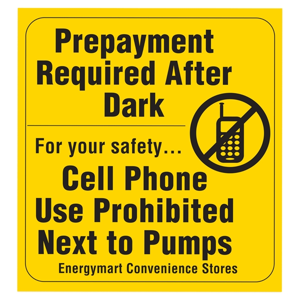 Yellow vinyl decal that's over-laminated for maximum protection from chemicals and... from ASI 56950 Gill Studios Inc / Gill-Line®