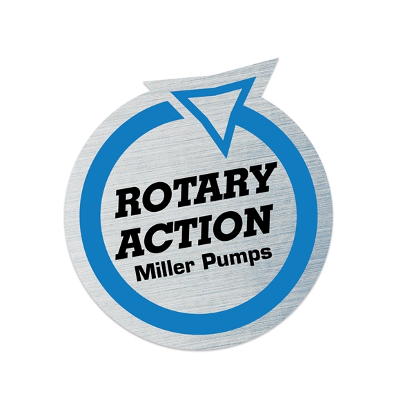 Brushed chrome polyester overlaminated die cut custom decal.... from ASI 56950 Gill Studios Inc / Gill-Line®