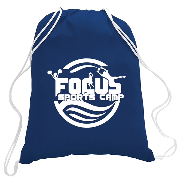 5 oz cotton drawstring cinch backpack with closure in an assortment... from ASI 52840 Evans Manufacturing