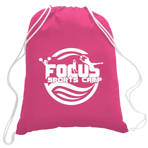 5 oz cotton drawstring cinch backpack with closure in an assortment... from ASI 52840 Evans Manufacturing