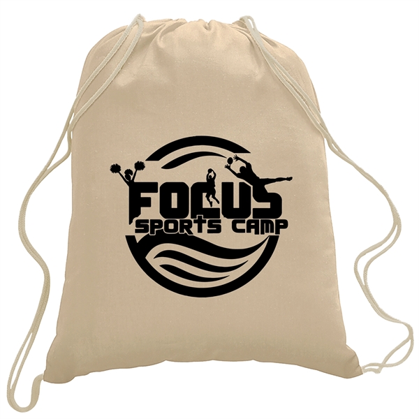 5 oz cotton drawstring cinch backpack with closure in an assortment... from ASI 52840 Evans Manufacturing