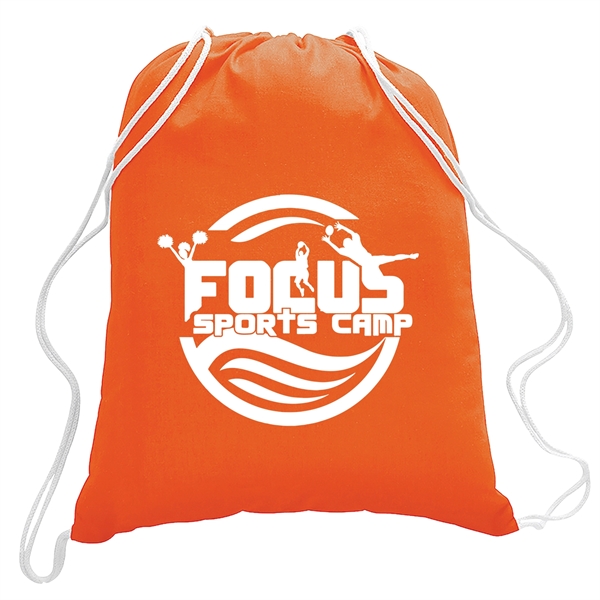 5 oz cotton drawstring cinch backpack with closure in an assortment... from ASI 52840 Evans Manufacturing