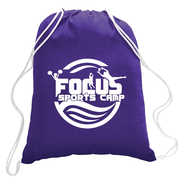 5 oz cotton drawstring cinch backpack with closure in an assortment... from ASI 52840 Evans Manufacturing