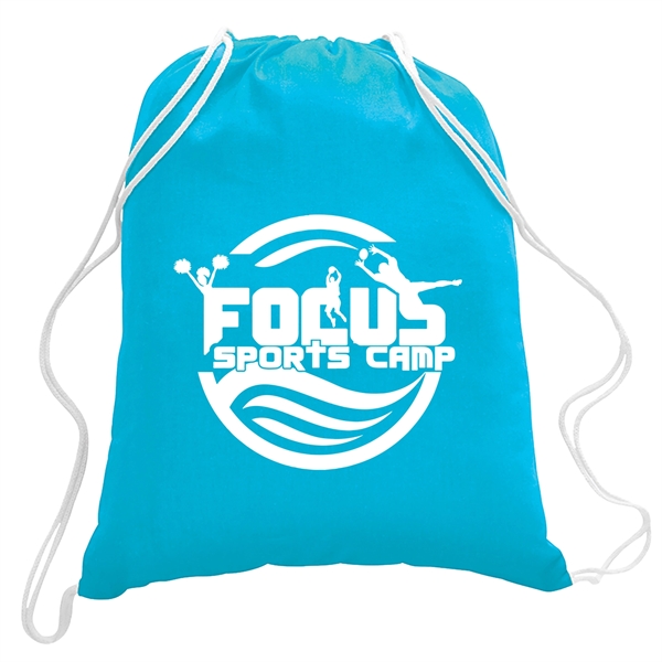 5 oz cotton drawstring cinch backpack with closure in an assortment... from ASI 52840 Evans Manufacturing