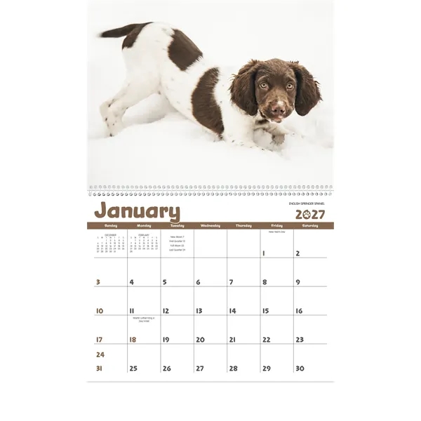 11 x 19 2024 Puppies calendar on 70# glossy paper with... from ASI 40480 Koozie Group / Norwood Triumph Calendar