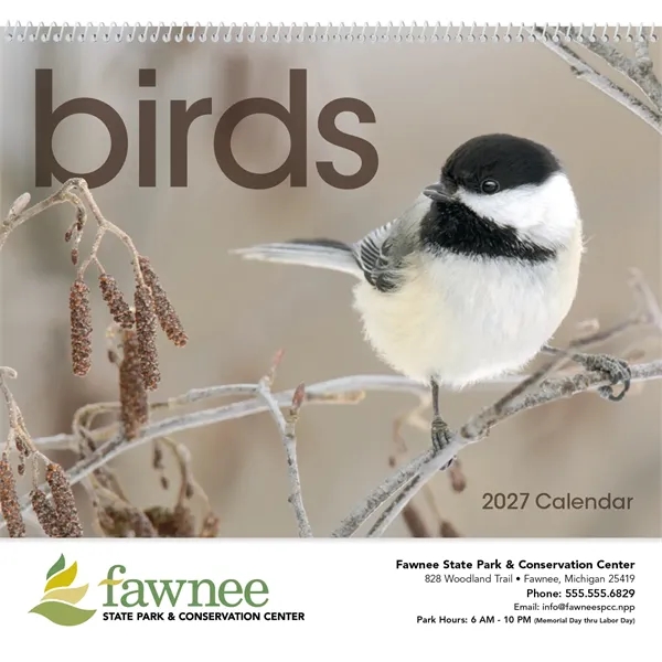 11 x 19 2024 Birds calendar on 70# paper with UV-coated... from ASI 40480 Koozie Group / Norwood Triumph Calendar