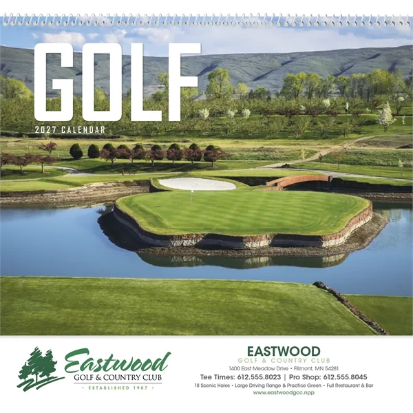 11 x 19 2024 Golf wall calendar printed on 70# paper... from ASI 40480 Koozie Group / Norwood Triumph Calendar