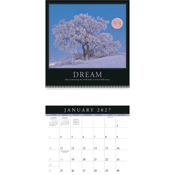 12 x 25 Motivations 2024 wall calendar on 65# glossy paper... from ASI 40480 Koozie Group / Norwood Triumph Calendar