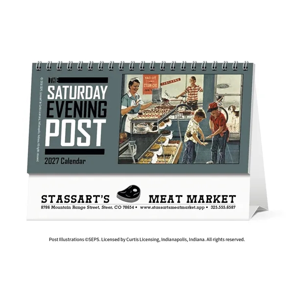 The Saturday Evening Post Desk Calendar... from ASI 40480 Koozie Group / Norwood Triumph Calendar