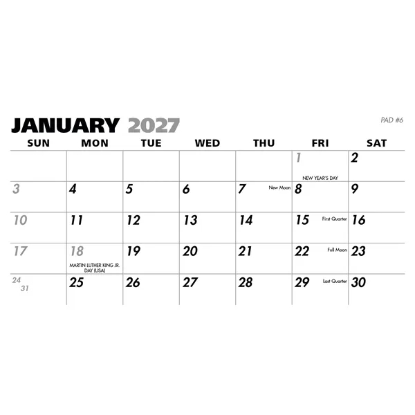 6 x 4 1/2 Legacy 2024 desk calendar printed on 50#... from ASI 40480 Koozie Group / Norwood Triumph Calendar