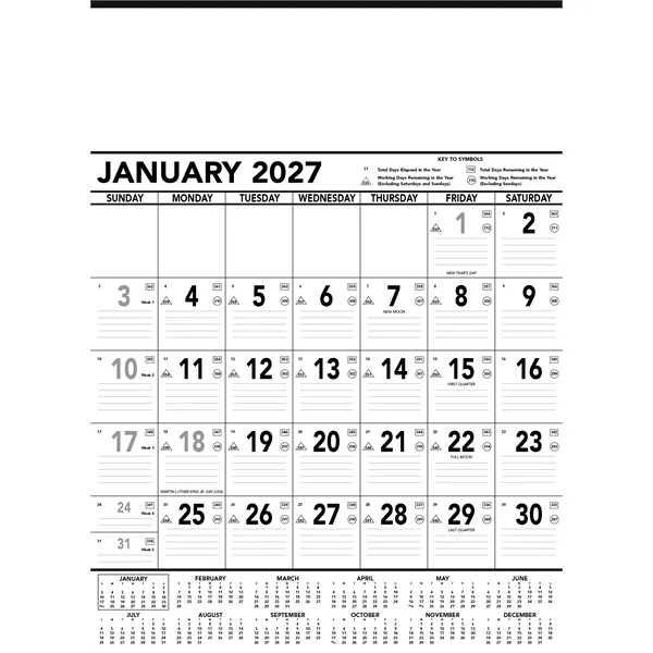Triumph® Calendars Black & White Contractor Memo... from ASI 40480 Koozie Group / Norwood Triumph Calendar