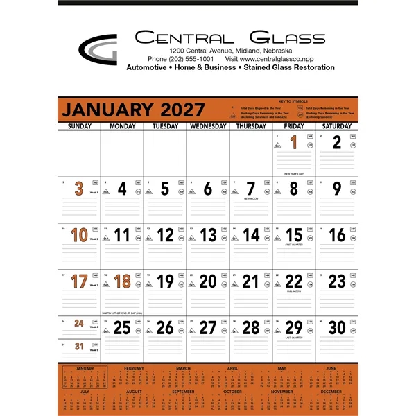 Triumph® Calendars Orange & Black Contractor Memo... from ASI 40480 Koozie Group / Norwood Triumph Calendar