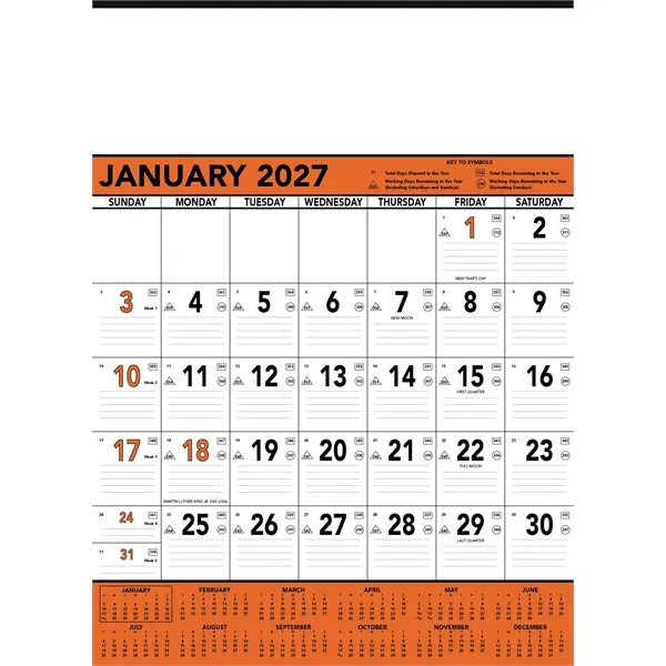 Triumph® Calendars Orange & Black Contractor Memo... from ASI 40480 Koozie Group / Norwood Triumph Calendar
