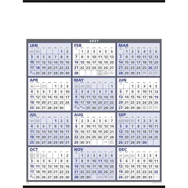 2024 Span-A-Year 22 x 29 wall calendar with blue and gray... from ASI 40480 Koozie Group / Norwood Triumph Calendar