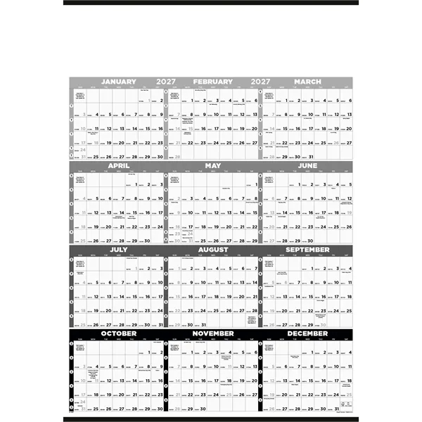 Black & White Time Management Span-A-Year Non-Laminated... from ASI 40480 Koozie Group
