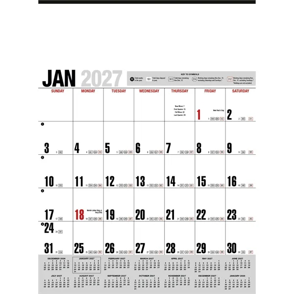 Yearly Record® Gray with Red Calendar... from ASI 40480 Koozie Group / HotLine®