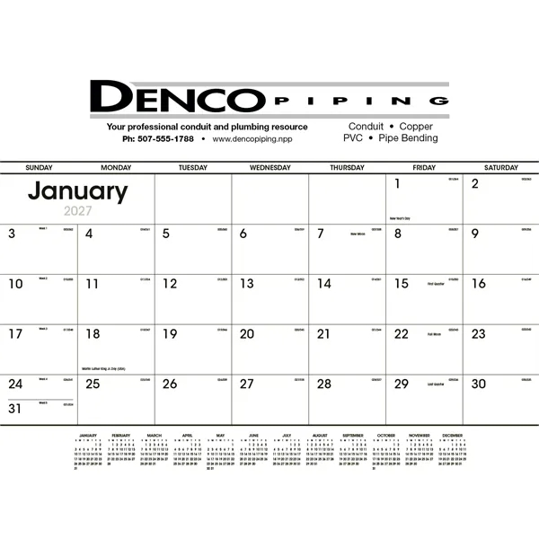 Black & White Desk Pad... from ASI 40480 Koozie Group / Norwood Triumph Calendar