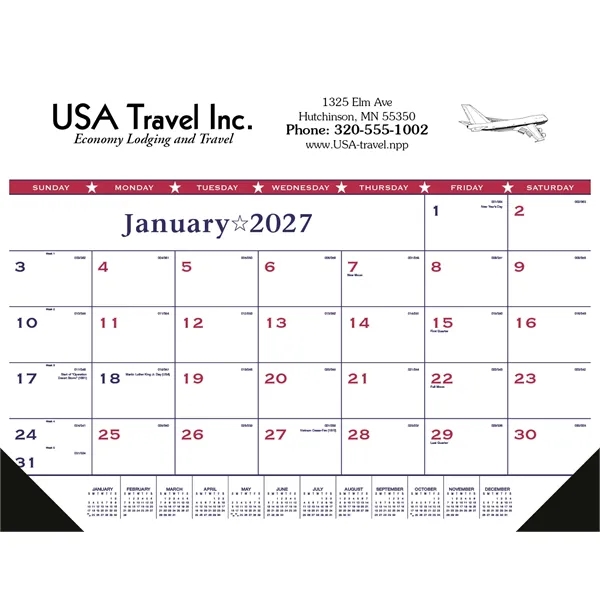 Patriotic Desk Pad with Vinyl Corners... from ASI 40480 Koozie Group / Norwood Triumph Calendar