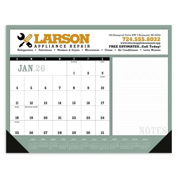 Notes Desk Pad with Vinyl Corners... from ASI 40480 Koozie Group / Norwood Triumph Calendar