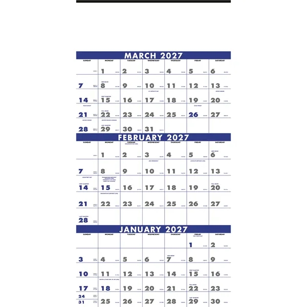3-Month Planner (4-Sheet)... from ASI 40480 Koozie Group / Norwood Triumph Calendar