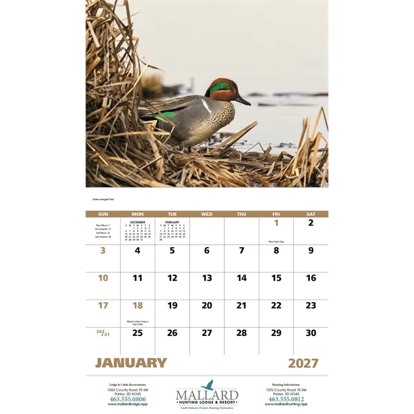 11 x 19 2024 Waterfowl 13-month wall stapled calendar on 60#... from ASI 40480 Koozie Group / Norwood Triumph Calendar