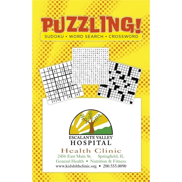 5 1/2" x 8 1/2" 64-page Puzzling! book on 50# offset... from ASI 40480 Koozie Group / Norwood Triumph Calendar