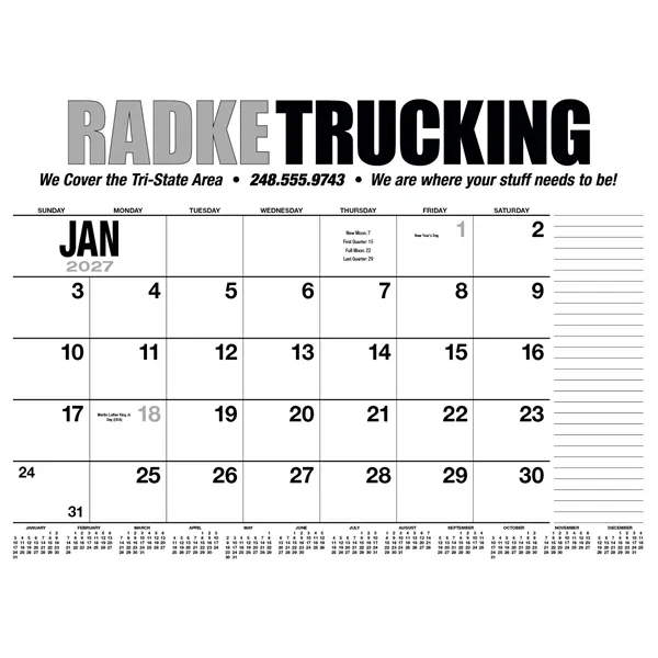 13-Month Desk Pad Calendar... from ASI 40480 Koozie Group / HotLine®