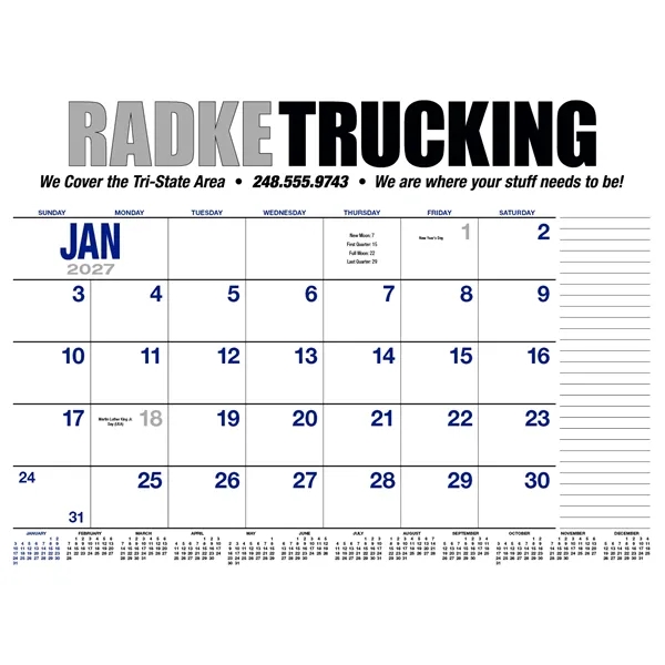 13-Month Desk Pad Calendar... from ASI 40480 Koozie Group / HotLine®