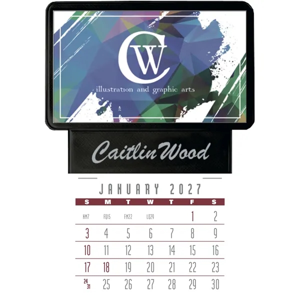 Press-N-Stick Business Card Holder With Imprint And Calen...... from ASI 40480 Koozie Group