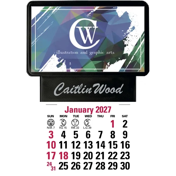 Press-N-Stick Business Card Holder With Imprint And Calen...... from ASI 40480 Koozie Group