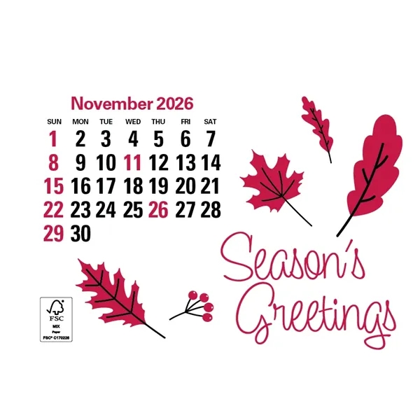 4C Press-N-Stick Header Standard Calendar (14-Month)... from ASI 40480 Koozie Group