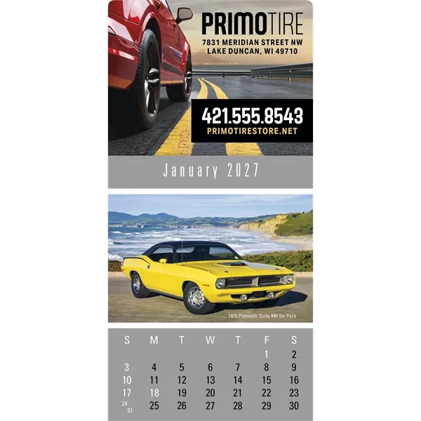 4C Press-N-Stick Header Cruisin' Cars Calendar (13-Month)... from ASI 40480 Koozie Group