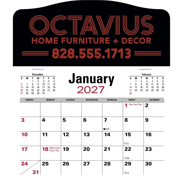 Press-N-Stick Jumbo Header With 3-Month Calendar (12-Months)... from ASI 40480 Koozie Group