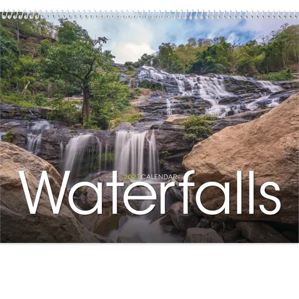 11 x 19 2024 Waterfalls calendar on 70# glossy paper with... from ASI 40480 Koozie Group / Norwood Triumph Calendar