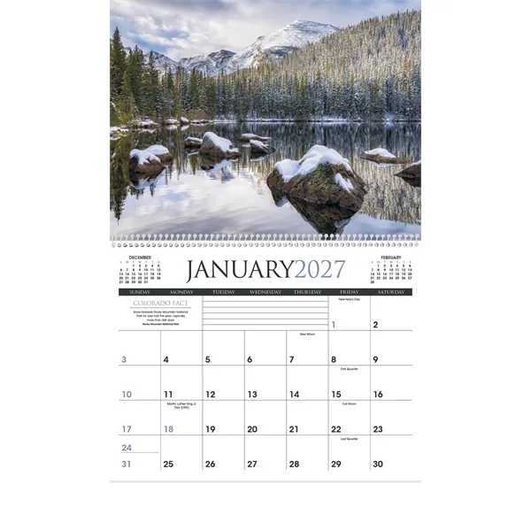 11 x 19 2024 Colorado wall calendar on 70# glossy paper... from ASI 40480 Koozie Group / Norwood Triumph Calendar