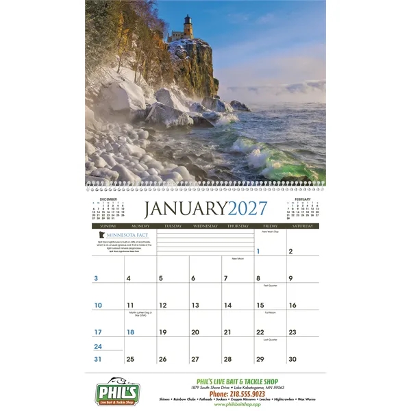 11 x 19 2024 Minnesota calendar on 70# glossy paper with... from ASI 40480 Koozie Group / Norwood Triumph Calendar