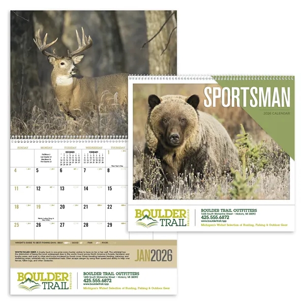 2024 Sportsman wall calendar with brilliant photography and customization options.... from ASI 40480 Koozie Group / Norwood Triumph Calendar