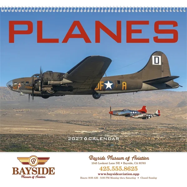 11 x 19 2024 Planes calendar on 70# paper glossy paper... from ASI 40480 Koozie Group / Norwood Triumph Calendar